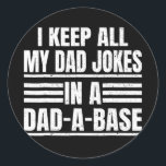 Adesivo Vintage I Keep All My Dad Jokes In A Dad A Base<br><div class="desc">Vintage I Keep All My Dad Jokes In A Dad A Base Funny Dad Gift. Perfect gift for your dad,  mom,  papa,  men,  women,  friend and family members on Thanksgiving Day,  Christmas Day,  Mothers Day,  Fathers Day,  4th of July,  1776 Independent day,  Veterans Day,  Halloween Day,  Patrick's Day</div>