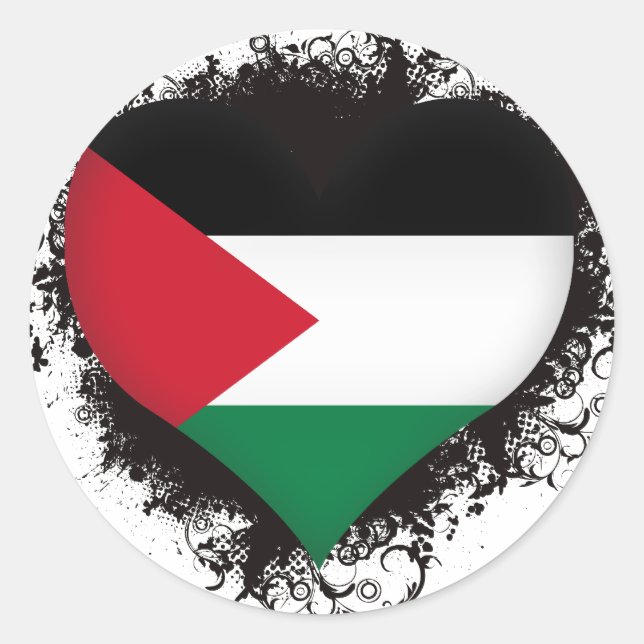 Adesivo Vintage I Love Palestine (Frente)