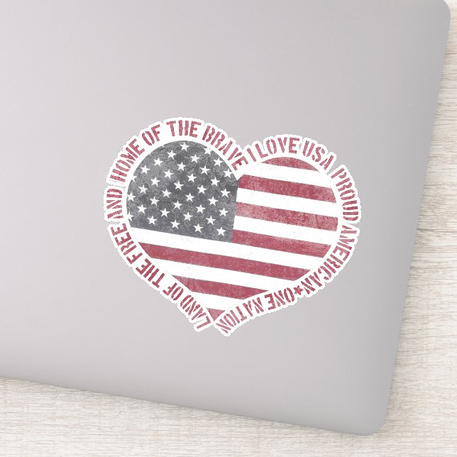 Adesivo Vintage I Love USA Heart (Detalhe)