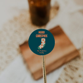 Adesivo Vintage Ilustrada Estocando Feliz Natal