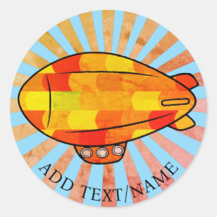 Adesivo Vintage Impressão Blimp Ballon Sunny Sky