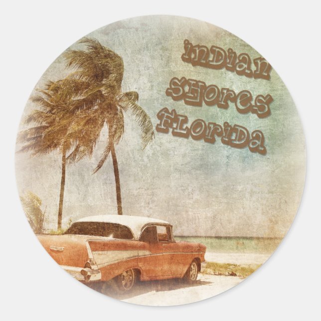 Adesivo Vintage Indian Shores Beach Scene (Frente)