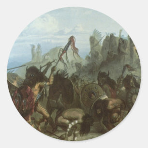 Adesivo Vintage Indians, Bison Dance de Karl Bodmer