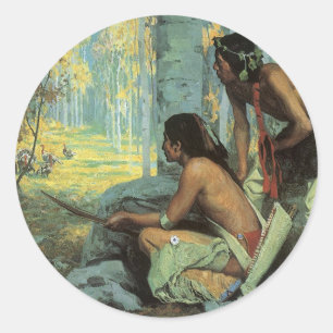 Adesivo Vintage Indians, Taos Turquia Caçadores por Couse