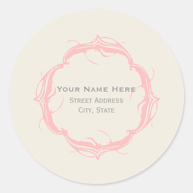 Adesivo Vintage Inspire Address Sticker - Rosa (Frente)