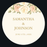 Adesivo Vintage Ivory Elegant Ballroom Wedding<br><div class="desc">Add a timeless finishing touch to your wedding stationery with this Vintage Ivory Elegant Ballroom Wedding Classic Round Sticker. Designed in a soft ivory palette with refined elegance, this round sticker is perfect for sealing invitation envelopes, decorating favor bags, or adding a coordinated detail to your wedding suite. Ideal for...</div>