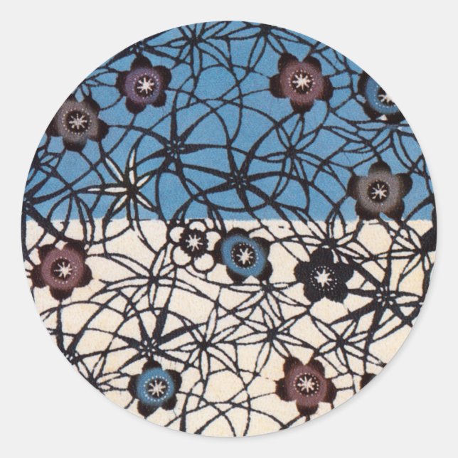 Adesivo Vintage Japonês Kimono Textile (Bingata) (Frente)