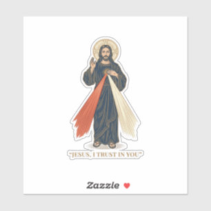 Adesivo Vintage Jesus Eu Confio em Você Desenho Religioso 