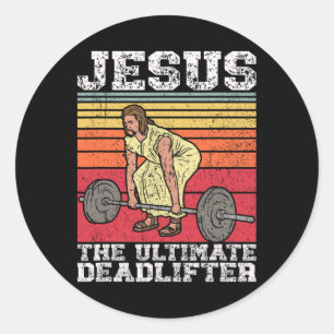 Adesivo Vintage Jesus, O Último Deadlifador Engraçado Gym 