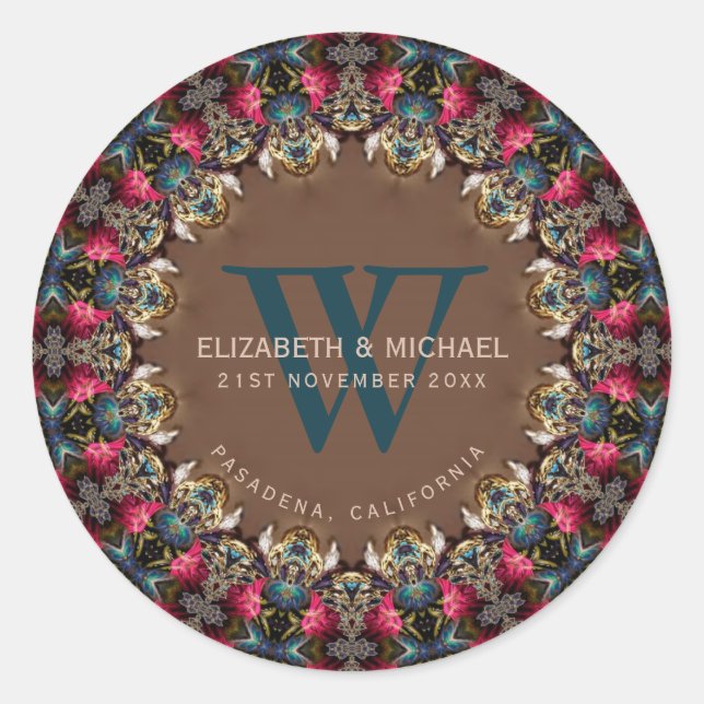 Adesivo Vintage Jewel Lace Boho Wedding (Frente)