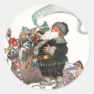 Adesivo Vintage Jolly Old Elf Papai Noel dá o Natal