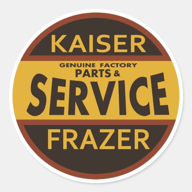 Adesivo Vintage Kaiser Frazer - placa de serviço (Frente)