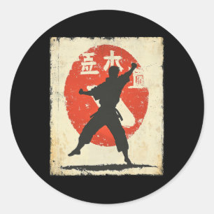 Adesivo Vintage Karate - Silhouette Afetada - Japão Mart