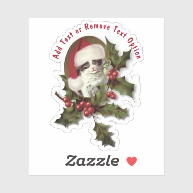 Adesivo Vintage Kitten Natal (Folha)