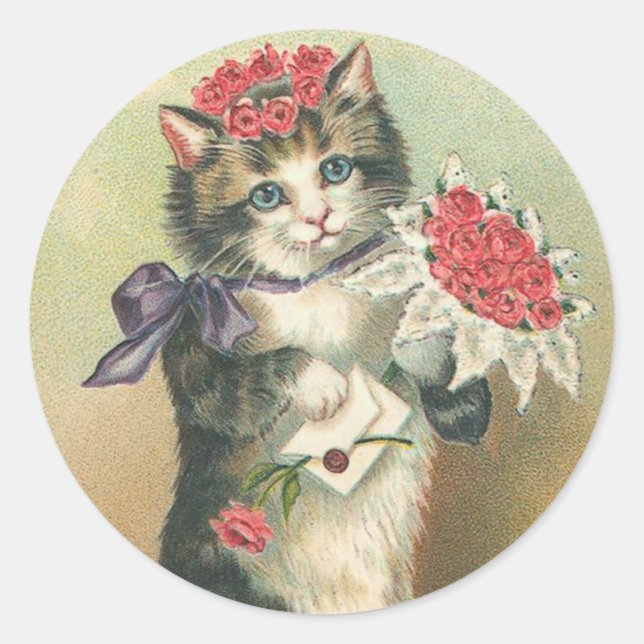 Adesivo Vintage Kitten Stickers (Frente)