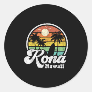 Adesivo Vintage Kona Beach Hawaii Surf Hawaii Surfing 70