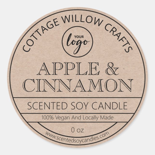 Adesivo Vintage Kraft Paper Soy Candle Labs (Frente)