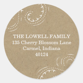 Adesivo Vintage Kraft Rustic Address Label Modelo