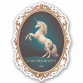 Adesivo Vintage Label Sticker do Unicorn