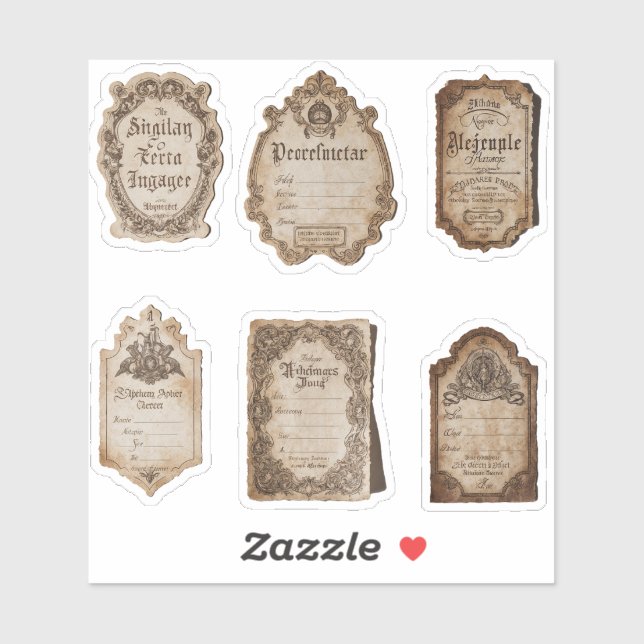 Adesivo Vintage Labels Scrapbook Junk Journal  (Folha)