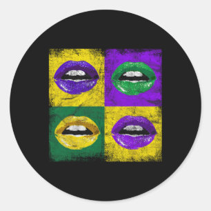 Adesivo Vintage Lábios Meninas Senhoras Nova Orleans Mardi