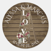 Vintage Ladder e Burgundy Rosas Casamento Russo