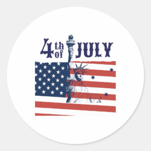 Adesivo Vintage Lady Liberty American Flag 4 De Julho