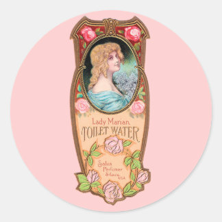 Adesivo Vintage Lady Marian Toilet Water Label