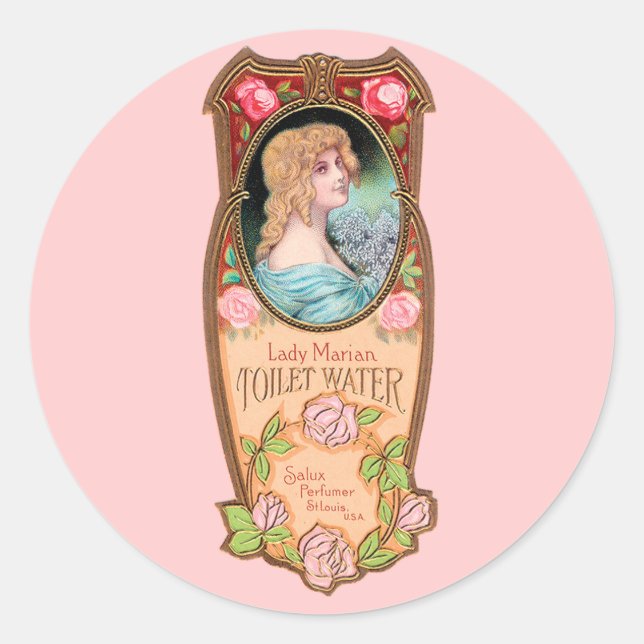 Adesivo Vintage Lady Marian Toilet Water Label (Frente)