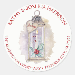 Adesivo Vintage Lantern Holly deixa Berries