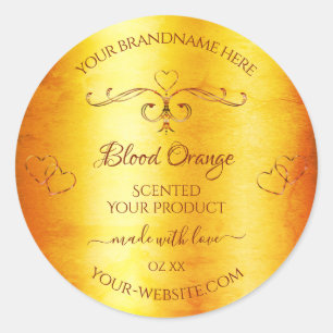 Adesivo Vintage Laranja Marble Product Labels Ornamentado 