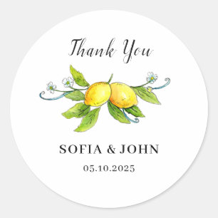 Adesivo Vintage Lemons Casamento Obrigado