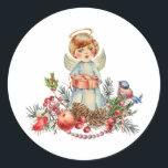 Adesivo Vintage Little Christmas Angel<br><div class="desc">Angel Natal</div>