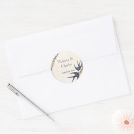 Adesivo Vintage Love Birds Marinho Stickers