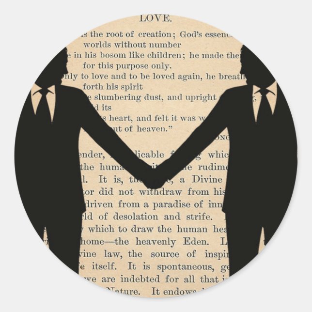 Adesivo Vintage Love & Casamento Gay Casamento Longfellow (Frente)