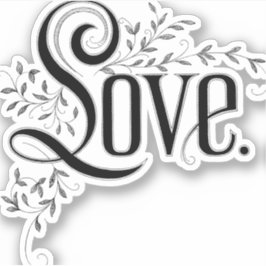 Adesivo Vintage Love Flourish