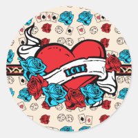Vintage Love, Tattoo Stickers