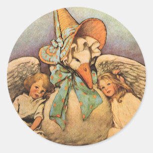 Adesivo Vintage Mãe Goose Filhos Jessie Willcox Smith