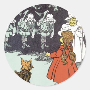 Adesivo Vintage mágico de Oz Dorothy Toto Glinda Munchkin