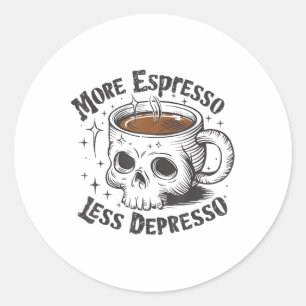 Adesivo Vintage Mais Espresso Menos Depresso Engraçado Cân