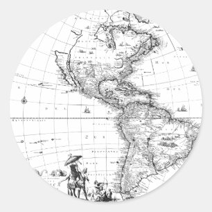Adesivo vintage map américa norte américa