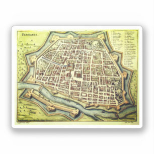 Adesivo Vintage map of Ferrara, ITALY