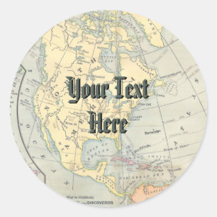 Adesivo Vintage Map Stickers