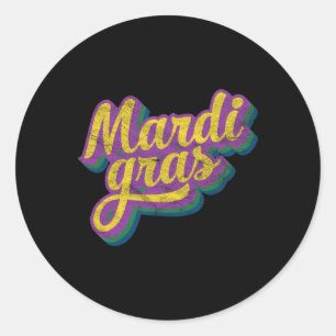 Adesivo Vintage Mardi Gras Gift Retro Mascarada Costume B