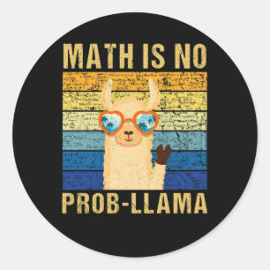 Adesivo Vintage Math não é professor de Prob Llama Math 