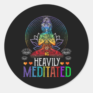 Adesivo Vintage Meditado Intensamente - Meditação Engraçad