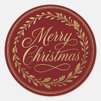 Adesivo Vintage Merry Christmas Stickers | Elegant Gold