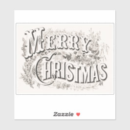 ADESIVO VINTAGE MERRY CHRISTMAS TRANSPARENTE STICKER
