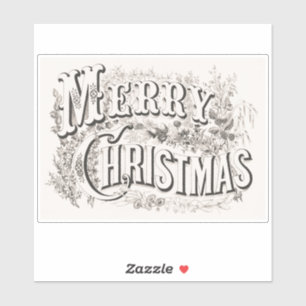 ADESIVO VINTAGE MERRY CHRISTMAS TRANSPARENTE STICKER