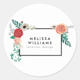 Adesivo Vintage Modern Floral Motif Personalizados Sticker